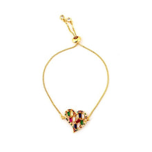 Load image into Gallery viewer, Autumn Style Gold Zirconia Bracelet&amp;bangle Women&#39;s Rainbow Shell Bracelet Luxury Adjustable heart eye snake chain Bracelet