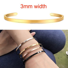 Load image into Gallery viewer, Inspirational Cuff Bracelet Bangle For Women Rose Gold Silver Engraved Mantra Bracelets Wife Fiance Personalized Gifts