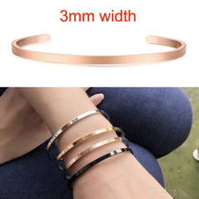 Load image into Gallery viewer, Inspirational Cuff Bracelet Bangle For Women Rose Gold Silver Engraved Mantra Bracelets Wife Fiance Personalized Gifts