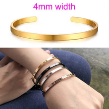 Load image into Gallery viewer, Inspirational Cuff Bracelet Bangle For Women Rose Gold Silver Engraved Mantra Bracelets Wife Fiance Personalized Gifts