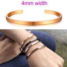 Load image into Gallery viewer, Inspirational Cuff Bracelet Bangle For Women Rose Gold Silver Engraved Mantra Bracelets Wife Fiance Personalized Gifts