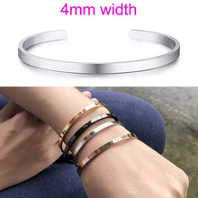 Load image into Gallery viewer, Inspirational Cuff Bracelet Bangle For Women Rose Gold Silver Engraved Mantra Bracelets Wife Fiance Personalized Gifts