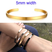 Load image into Gallery viewer, Inspirational Cuff Bracelet Bangle For Women Rose Gold Silver Engraved Mantra Bracelets Wife Fiance Personalized Gifts