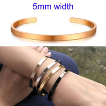 Load image into Gallery viewer, Inspirational Cuff Bracelet Bangle For Women Rose Gold Silver Engraved Mantra Bracelets Wife Fiance Personalized Gifts