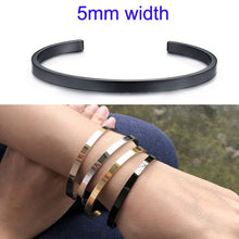 Load image into Gallery viewer, Inspirational Cuff Bracelet Bangle For Women Rose Gold Silver Engraved Mantra Bracelets Wife Fiance Personalized Gifts
