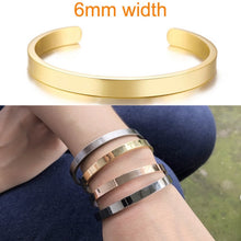 Load image into Gallery viewer, Inspirational Cuff Bracelet Bangle For Women Rose Gold Silver Engraved Mantra Bracelets Wife Fiance Personalized Gifts