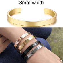 Load image into Gallery viewer, Inspirational Cuff Bracelet Bangle For Women Rose Gold Silver Engraved Mantra Bracelets Wife Fiance Personalized Gifts