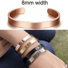 Load image into Gallery viewer, Inspirational Cuff Bracelet Bangle For Women Rose Gold Silver Engraved Mantra Bracelets Wife Fiance Personalized Gifts