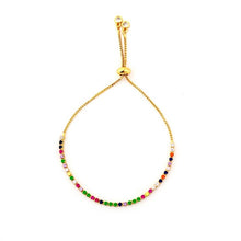 Load image into Gallery viewer, Autumn Style Gold Zirconia Bracelet&amp;bangle Women&#39;s Rainbow Shell Bracelet Luxury Adjustable heart eye snake chain Bracelet