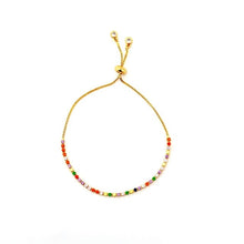 Load image into Gallery viewer, Autumn Style Gold Zirconia Bracelet&amp;bangle Women&#39;s Rainbow Shell Bracelet Luxury Adjustable heart eye snake chain Bracelet